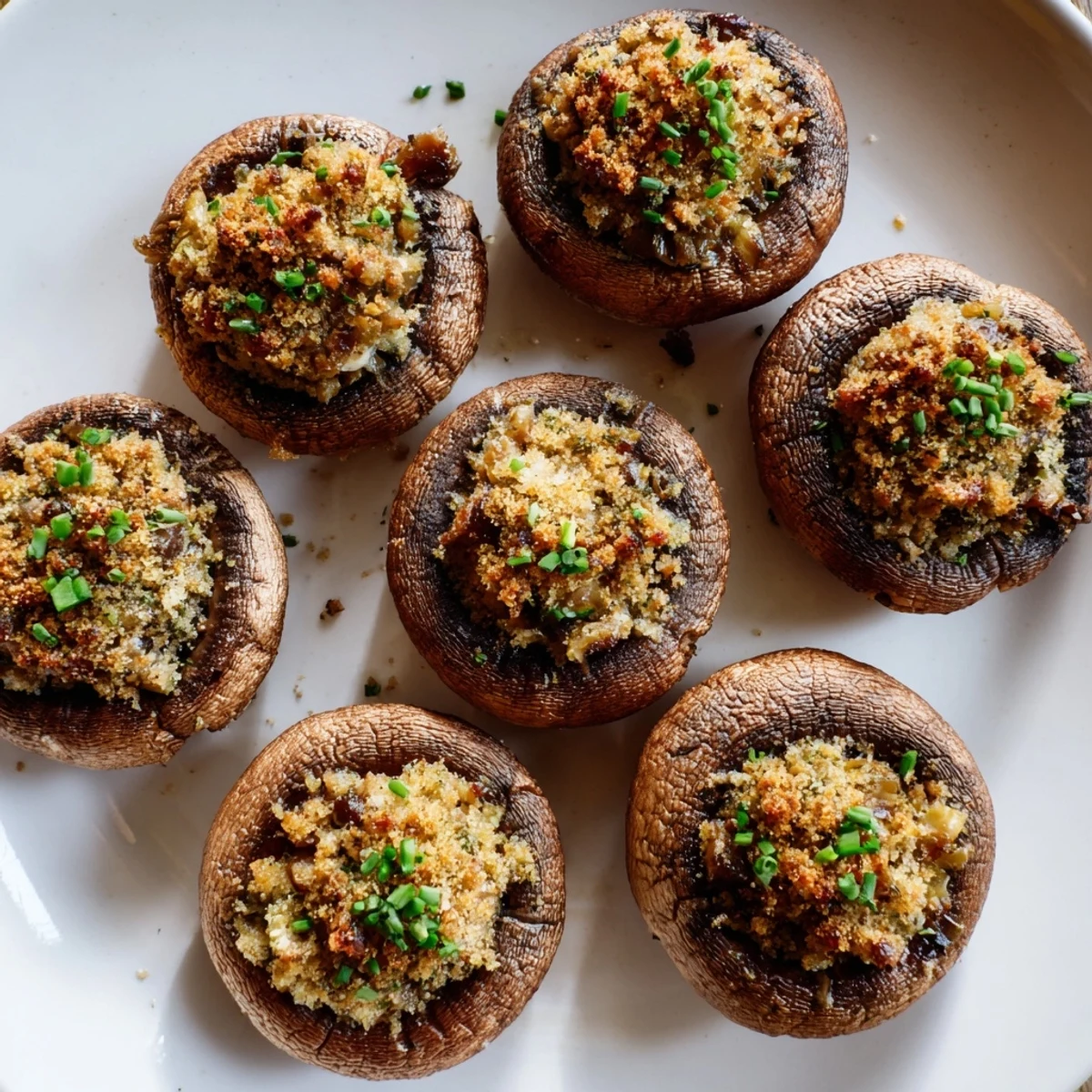 Mushroom Nibbles overflowing a platter, a magical appetizer with herbs and cheese.