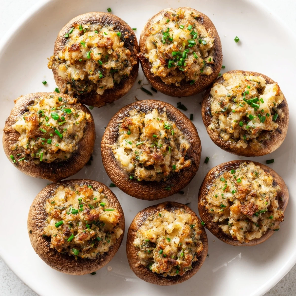 Golden-brown Enchanted Forest Mushroom Nibbles, baked until tender, ready to enjoy with friends.