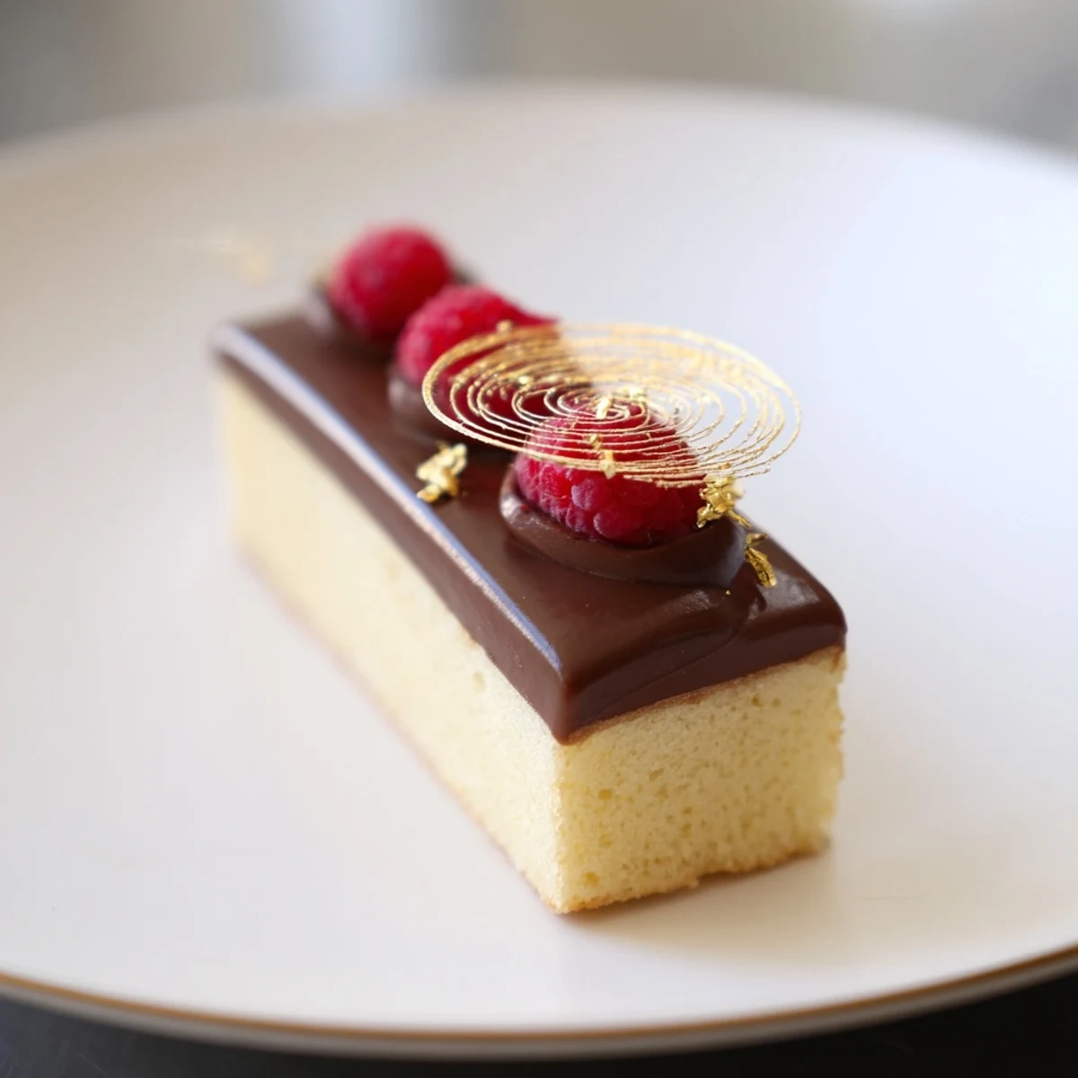 Golden Ratio Shell dessert showcasing layered mousse, sponge, and fruit jelly in a stunning spiral.