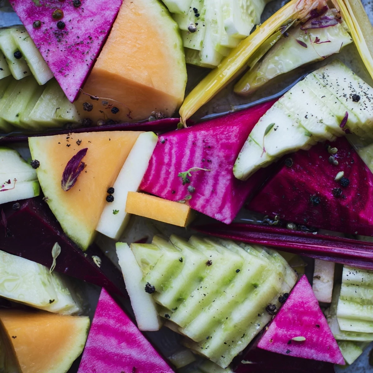 Kubistische Gemüse-Feta Kreation