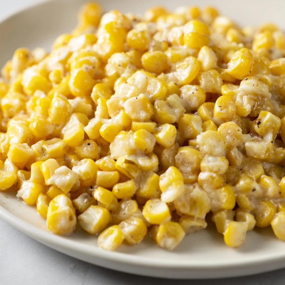 Honigbutterpfanne Mais glänzt mit goldbraunen Rändern, ein süßes und herzhaftes Gericht.