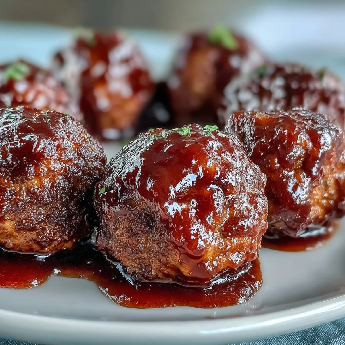 Die zähen Fleischbällchen in der glänzenden Süß-sauren Sauce aus Traubenmarmelade und Chilisauce.
