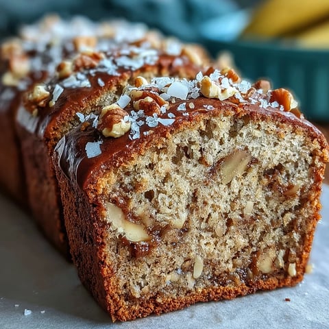 Frisch gebackenes Vegan Cardamom Guava Banana Bread mit Kardamom und Guave, goldbraun und feucht aufgeschnitten.