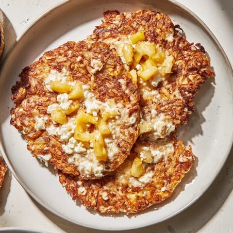Kartoffelpuffer mit Gorgonzola Apfel