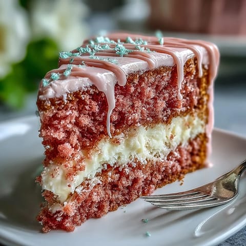 Rosé-Velvet-Torte mit goldener Glasur für Hochzeitsfeiern, mit zartrosa Schichten und cremiger Füllung.  