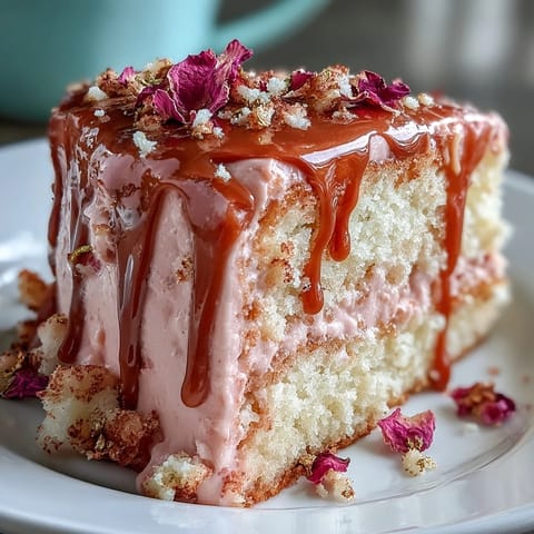 Ein atemberaubender rosa Samtkuchen mit Roséwein, verziert mit einem goldenen Tropfeffekt - perfekt für eine elegante Brautparty.