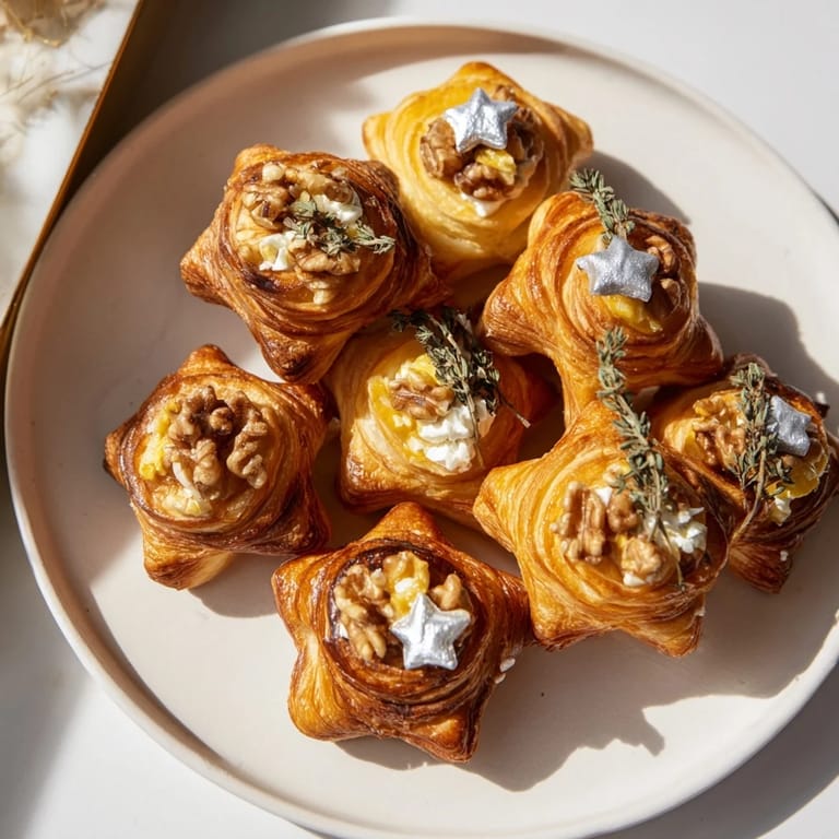 A plate of vibrant Starry Night New Years Appetizers, featuring smoked salmon and goat cheese star bites.