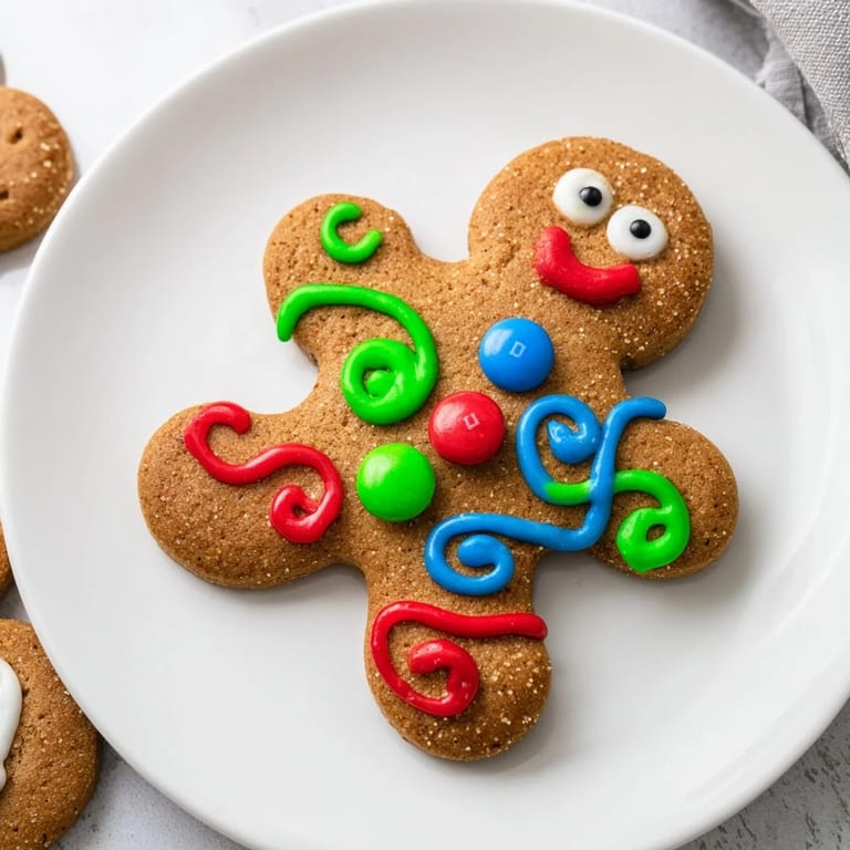 Einladende Nahaufnahme des DIY Gingerbread People Dekosets, mit bunten Zuckerguss und süßen Verzierungen.