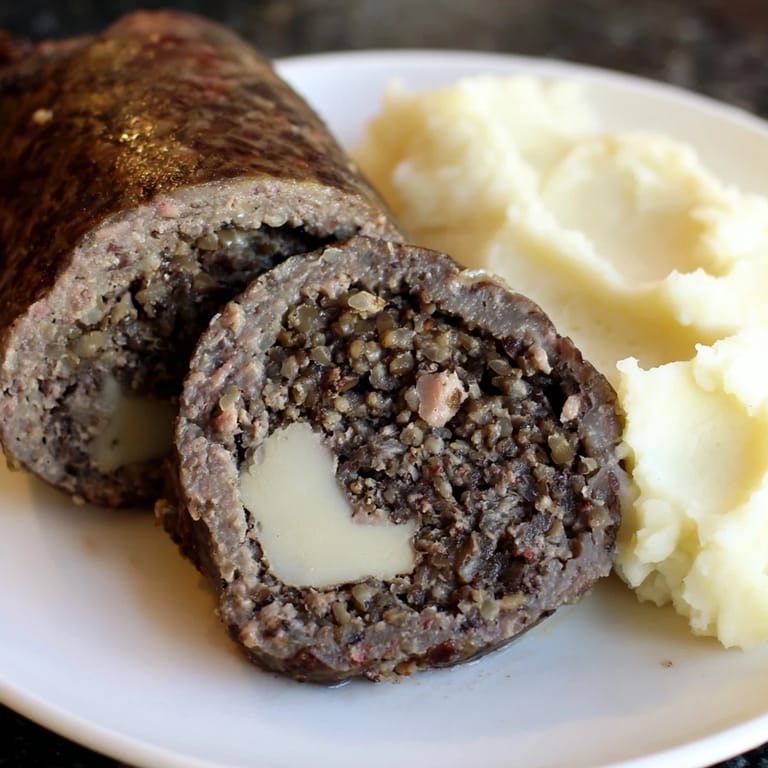 A plate of hearty haggis with colorful neeps and tatties, ready to be enjoyed as a meal.