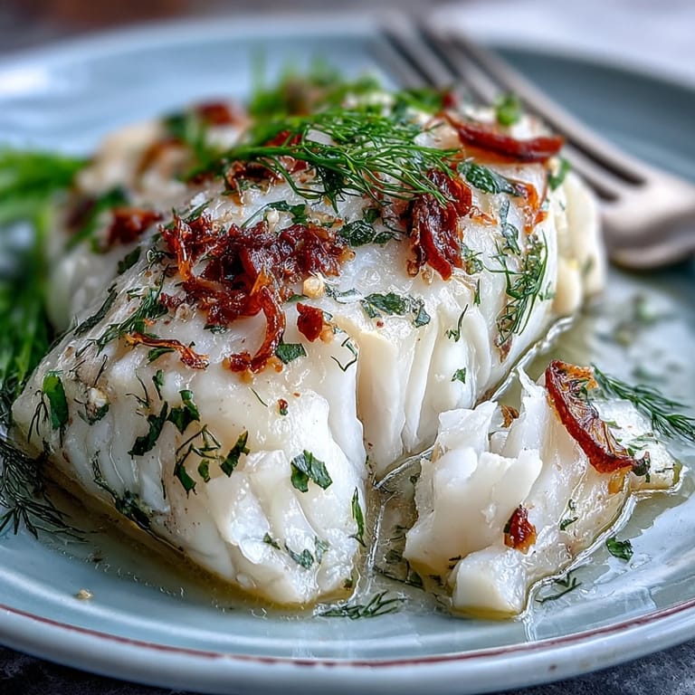 Helle, duftende pochiertes Kabeljau mit Fenchel und saftiger Orange.