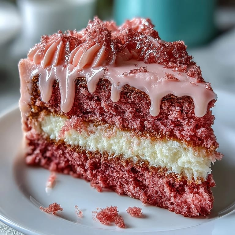 Köstliche Rosé-Velvet-Torte mit seidigem Frosting und goldener Dekoration, ideal für besondere Feiern.