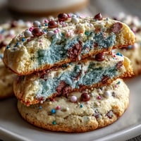 Kunterbunte Pastell-Butterkekse mit verspielten Wirbeln, perfekt für Geburtstagsfeiern oder festliche Anlässe.